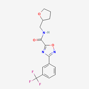 molecular formula C15H14F3N3O3 B5360881 N-(oxolan-2-ylmethyl)-3-[3-(trifluoromethyl)phenyl]-1,2,4-oxadiazole-5-carboxamide 