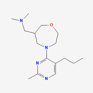 molecular formula C16H28N4O B5360886 N,N-dimethyl-1-[4-(2-methyl-5-propylpyrimidin-4-yl)-1,4-oxazepan-6-yl]methanamine 