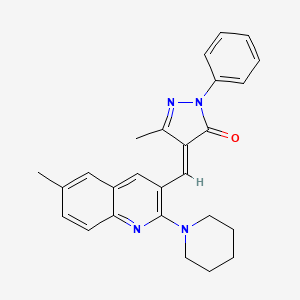 5-methyl-4-{[6-methyl-2-(1-piperidinyl)-3-quinolinyl]methylene}-2-phenyl-2,4-dihydro-3H-pyrazol-3-one