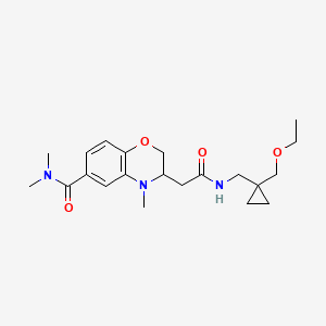 3-[2-({[1-(ethoxymethyl)cyclopropyl]methyl}amino)-2-oxoethyl]-N,N,4-trimethyl-3,4-dihydro-2H-1,4-benzoxazine-6-carboxamide