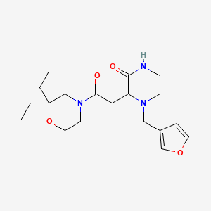 3-[2-(2,2-diethyl-4-morpholinyl)-2-oxoethyl]-4-(3-furylmethyl)-2-piperazinone