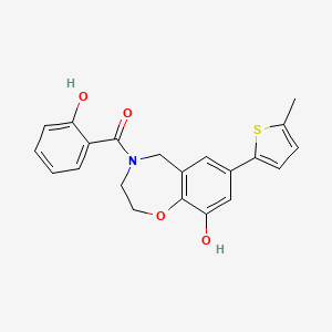 molecular formula C21H19NO4S B5360958 4-(2-hydroxybenzoyl)-7-(5-methyl-2-thienyl)-2,3,4,5-tetrahydro-1,4-benzoxazepin-9-ol 