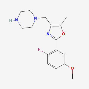 1-{[2-(2-fluoro-5-methoxyphenyl)-5-methyl-1,3-oxazol-4-yl]methyl}piperazine