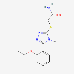 molecular formula C13H16N4O2S B5361018 2-{[5-(2-ethoxyphenyl)-4-methyl-4H-1,2,4-triazol-3-yl]sulfanyl}acetamide 