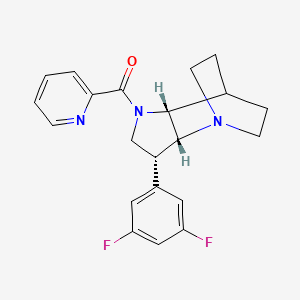 molecular formula C21H21F2N3O B5361035 [(2R,3R,6R)-3-(3,5-difluorophenyl)-1,5-diazatricyclo[5.2.2.02,6]undecan-5-yl]-pyridin-2-ylmethanone 