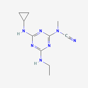 molecular formula C10H15N7 B5361043 [4-(Cyclopropylamino)-6-(ethylamino)-1,3,5-triazin-2-yl]-methylcyanamide 