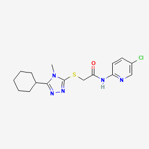 molecular formula C16H20ClN5OS B5361056 N-(5-CHLORO-2-PYRIDINYL)-2-[(5-CYCLOHEXYL-4-METHYL-4H-1,2,4-TRIAZOL-3-YL)SULFANYL]ACETAMIDE 