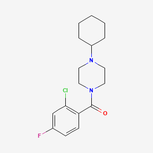 molecular formula C17H22ClFN2O B5361103 (2-CHLORO-4-FLUOROPHENYL)(4-CYCLOHEXYLPIPERAZINO)METHANONE 