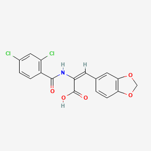 molecular formula C17H11Cl2NO5 B5361126 (E)-3-(1,3-benzodioxol-5-yl)-2-[(2,4-dichlorobenzoyl)amino]prop-2-enoic acid 