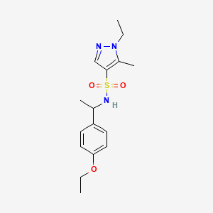 molecular formula C16H23N3O3S B5361175 N-[1-(4-ethoxyphenyl)ethyl]-1-ethyl-5-methyl-1H-pyrazole-4-sulfonamide 