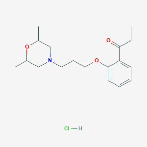 molecular formula C18H28ClNO3 B5361189 1-[2-[3-(2,6-Dimethylmorpholin-4-yl)propoxy]phenyl]propan-1-one;hydrochloride 