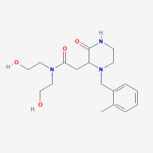 N,N-bis(2-hydroxyethyl)-2-[1-(2-methylbenzyl)-3-oxo-2-piperazinyl]acetamide