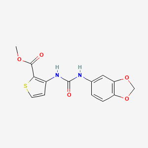 molecular formula C14H12N2O5S B5361214 methyl 3-{[(1,3-benzodioxol-5-ylamino)carbonyl]amino}-2-thiophenecarboxylate 