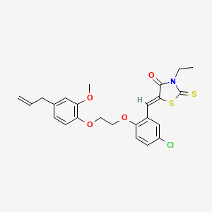 (5Z)-5-(5-chloro-2-{2-[2-methoxy-4-(prop-2-en-1-yl)phenoxy]ethoxy}benzylidene)-3-ethyl-2-thioxo-1,3-thiazolidin-4-one