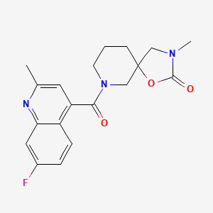 molecular formula C19H20FN3O3 B5361311 7-[(7-fluoro-2-methyl-4-quinolinyl)carbonyl]-3-methyl-1-oxa-3,7-diazaspiro[4.5]decan-2-one 