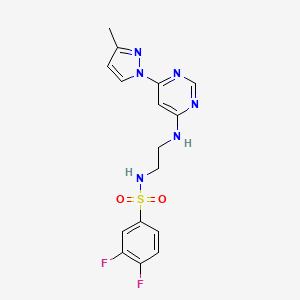 3,4-difluoro-N-(2-{[6-(3-methyl-1H-pyrazol-1-yl)-4-pyrimidinyl]amino}ethyl)benzenesulfonamide