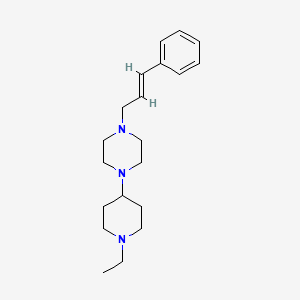 molecular formula C20H31N3 B5361337 1-(1-ethyl-4-piperidinyl)-4-(3-phenyl-2-propen-1-yl)piperazine 