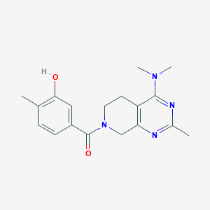 molecular formula C18H22N4O2 B5361340 5-{[4-(dimethylamino)-2-methyl-5,8-dihydropyrido[3,4-d]pyrimidin-7(6H)-yl]carbonyl}-2-methylphenol 