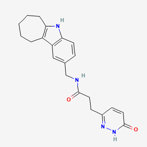 molecular formula C21H24N4O2 B5361365 N-(5,6,7,8,9,10-hexahydrocyclohepta[b]indol-2-ylmethyl)-3-(6-oxo-1,6-dihydropyridazin-3-yl)propanamide 