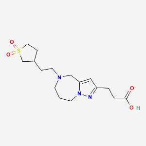 3-{5-[2-(1,1-dioxidotetrahydro-3-thienyl)ethyl]-5,6,7,8-tetrahydro-4H-pyrazolo[1,5-a][1,4]diazepin-2-yl}propanoic acid