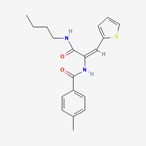 molecular formula C19H22N2O2S B5361442 N-[1-[(butylamino)carbonyl]-2-(2-thienyl)vinyl]-4-methylbenzamide 