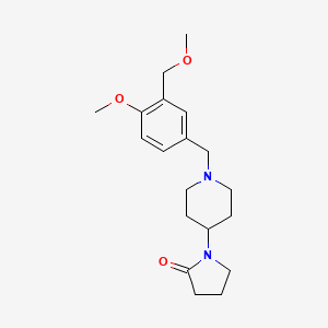 molecular formula C19H28N2O3 B5361521 1-{1-[4-methoxy-3-(methoxymethyl)benzyl]piperidin-4-yl}pyrrolidin-2-one 