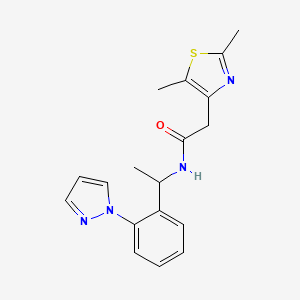 2-(2,5-dimethyl-1,3-thiazol-4-yl)-N-{1-[2-(1H-pyrazol-1-yl)phenyl]ethyl}acetamide