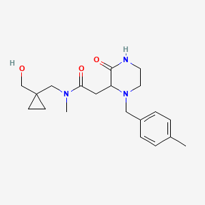 N-{[1-(hydroxymethyl)cyclopropyl]methyl}-N-methyl-2-[1-(4-methylbenzyl)-3-oxo-2-piperazinyl]acetamide