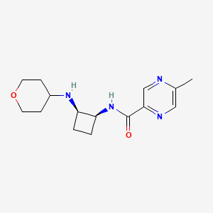 5-methyl-N-[(1S,2R)-2-(oxan-4-ylamino)cyclobutyl]pyrazine-2-carboxamide