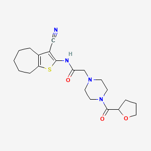 N-(3-cyano-5,6,7,8-tetrahydro-4H-cyclohepta[b]thiophen-2-yl)-2-[4-(tetrahydrofuran-2-ylcarbonyl)piperazin-1-yl]acetamide