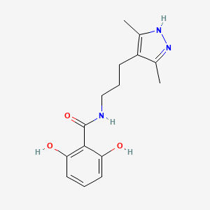 N-[3-(3,5-dimethyl-1H-pyrazol-4-yl)propyl]-2,6-dihydroxybenzamide