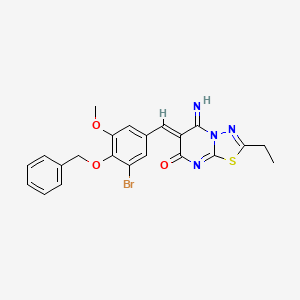 (6Z)-6-[(3-bromo-5-methoxy-4-phenylmethoxyphenyl)methylidene]-2-ethyl-5-imino-[1,3,4]thiadiazolo[3,2-a]pyrimidin-7-one