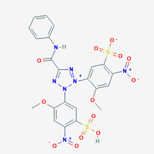 molecular formula C22H17N7O13S2 B053649 2,3-bis(2-methoxy-4-nitro-5-sulfophenyl)-5-((phenylamino)carbonyl)-2H-tetrazolium hydroxide CAS No. 117038-70-7