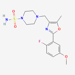 4-{[2-(2-fluoro-5-methoxyphenyl)-5-methyl-1,3-oxazol-4-yl]methyl}piperazine-1-sulfonamide