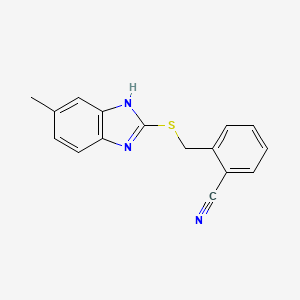 2-{[(6-methyl-1H-benzimidazol-2-yl)thio]methyl}benzonitrile