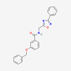 3-(benzyloxy)-N-[(3-phenyl-1,2,4-oxadiazol-5-yl)methyl]benzamide