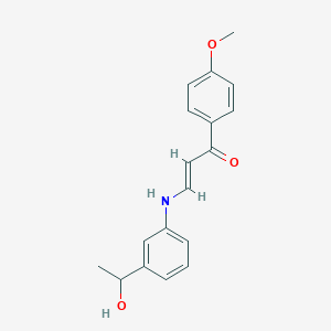 3-{[3-(1-hydroxyethyl)phenyl]amino}-1-(4-methoxyphenyl)-2-propen-1-one