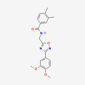 molecular formula C20H21N3O4 B5366313 N-{[3-(3,4-dimethoxyphenyl)-1,2,4-oxadiazol-5-yl]methyl}-3,4-dimethylbenzamide 