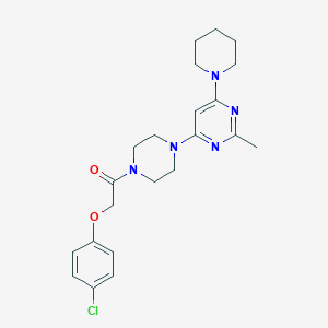 molecular formula C22H28ClN5O2 B5366345 4-{4-[(4-chlorophenoxy)acetyl]-1-piperazinyl}-2-methyl-6-(1-piperidinyl)pyrimidine 