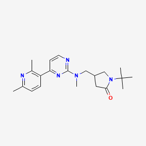 molecular formula C21H29N5O B5366366 1-tert-butyl-4-{[[4-(2,6-dimethylpyridin-3-yl)pyrimidin-2-yl](methyl)amino]methyl}pyrrolidin-2-one 