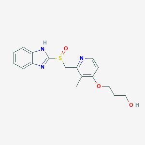 molecular formula C17H19N3O3S B053664 1-Propanol, 3-[[2-[(1H-benzimidazol-2-ylsulfinyl)methyl]-3-methyl-4-pyridinyl]oxy]- CAS No. 117976-94-0