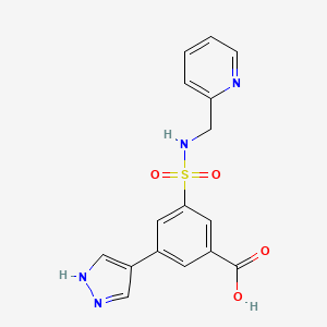 3-(1H-pyrazol-4-yl)-5-{[(pyridin-2-ylmethyl)amino]sulfonyl}benzoic acid