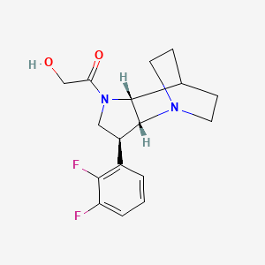 molecular formula C17H20F2N2O2 B5366408 2-[(2R*,3S*,6R*)-3-(2,3-difluorophenyl)-1,5-diazatricyclo[5.2.2.0~2,6~]undec-5-yl]-2-oxoethanol 