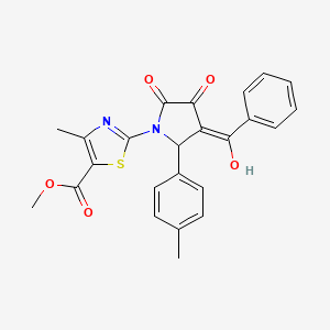 molecular formula C24H20N2O5S B5366551 methyl 2-[3-benzoyl-4-hydroxy-2-(4-methylphenyl)-5-oxo-2,5-dihydro-1H-pyrrol-1-yl]-4-methyl-1,3-thiazole-5-carboxylate 