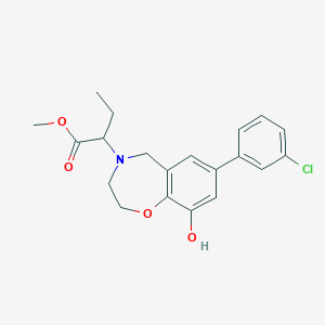 molecular formula C20H22ClNO4 B5366609 methyl 2-[7-(3-chlorophenyl)-9-hydroxy-2,3-dihydro-1,4-benzoxazepin-4(5H)-yl]butanoate 