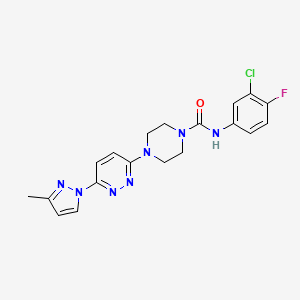 N-(3-chloro-4-fluorophenyl)-4-[6-(3-methyl-1H-pyrazol-1-yl)-3-pyridazinyl]-1-piperazinecarboxamide