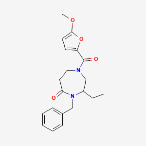 4-benzyl-3-ethyl-1-(5-methoxy-2-furoyl)-1,4-diazepan-5-one