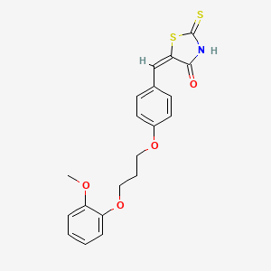 molecular formula C20H19NO4S2 B5366644 5-{4-[3-(2-methoxyphenoxy)propoxy]benzylidene}-2-thioxo-1,3-thiazolidin-4-one 