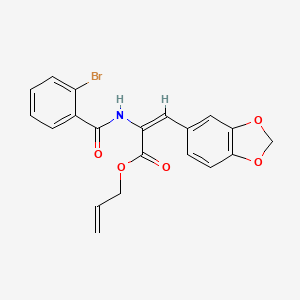 prop-2-enyl (E)-3-(1,3-benzodioxol-5-yl)-2-[(2-bromobenzoyl)amino]prop-2-enoate