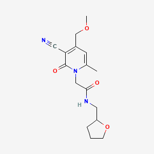 2-[3-cyano-4-(methoxymethyl)-6-methyl-2-oxo-1(2H)-pyridinyl]-N-(tetrahydro-2-furanylmethyl)acetamide